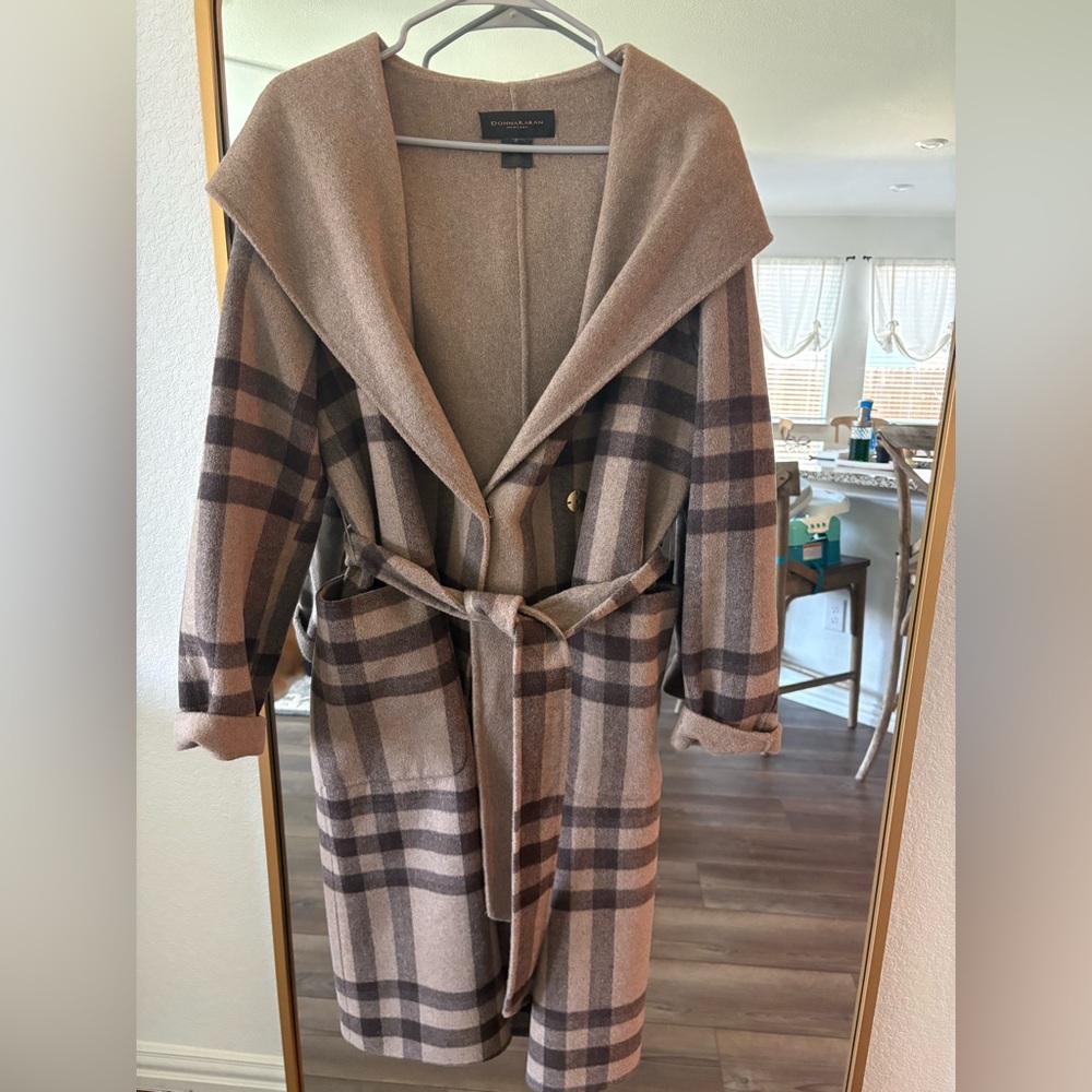 Donna Karan Tan Wool Coat